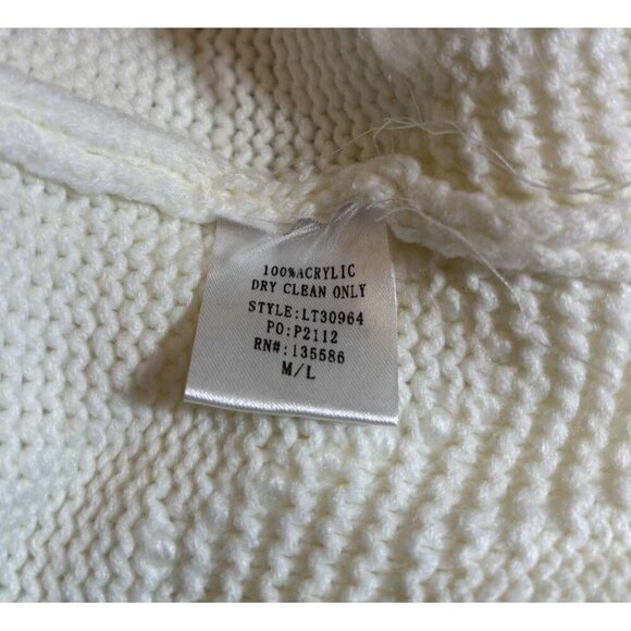 Cream Fringe Open Cardigan M/L Lightweight Knit Western Sweater With Fringe - Picture 6 of 8